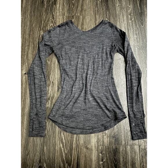 Lululemon 5 Mile Long Sleeve Tiger Space Dye Dark Slate Black - Picture 1 of 5